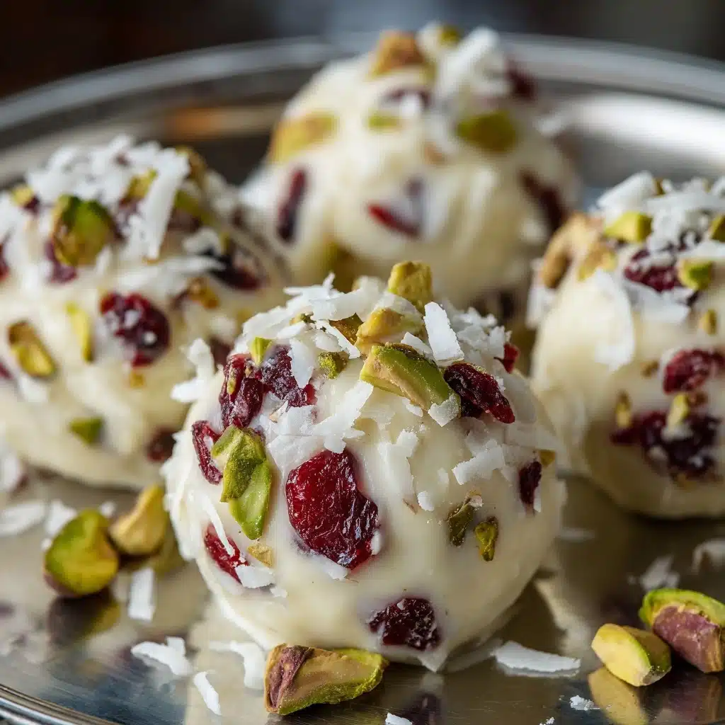 Cranberry Pistachio White Chocolate Truffles Recipe - Recipe Image