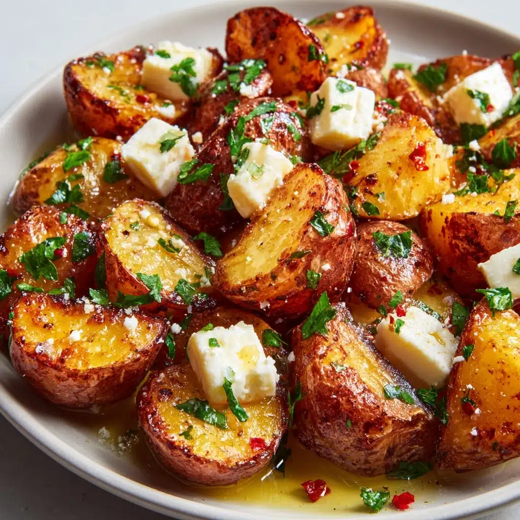 Roasted Potatoes with Baked Feta and Garlic Recipe - Recipe Image