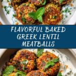 Baked Greek Lentil Meatballs with Tzatziki Recipe