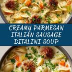 Creamy Parmesan Italian Sausage Ditalini Soup Recipe