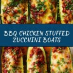 Cheesy BBQ Chicken Stuffed Zucchini Boats Recipe