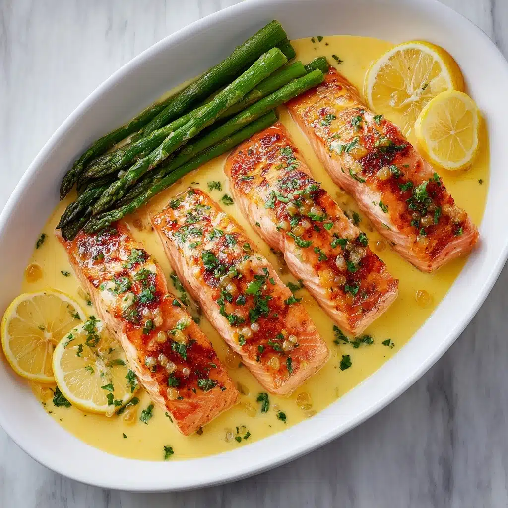 Salmon with Garlic Lemon Butter Sauce Recipe