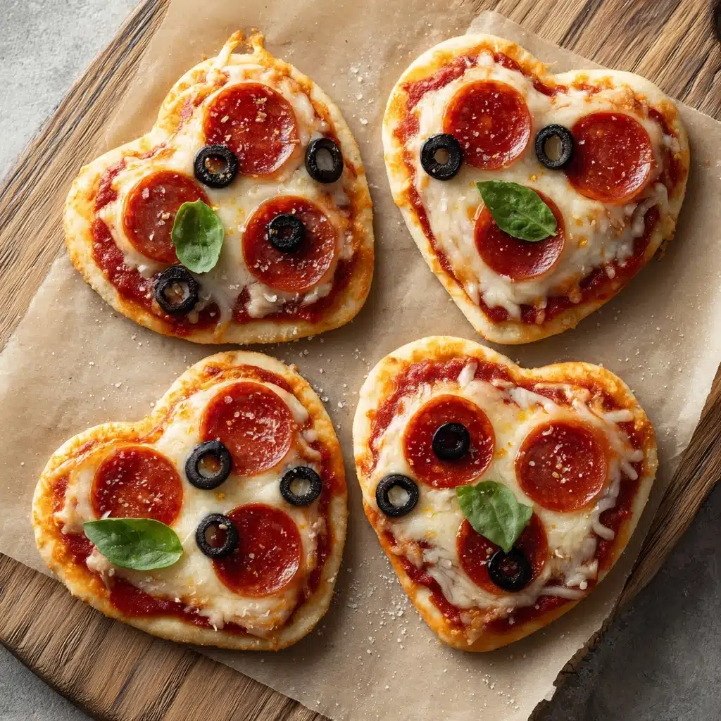Heart Shaped Mini Pizzas | Valentine’s Day Recipes Ideas Recipe - Recipe Image