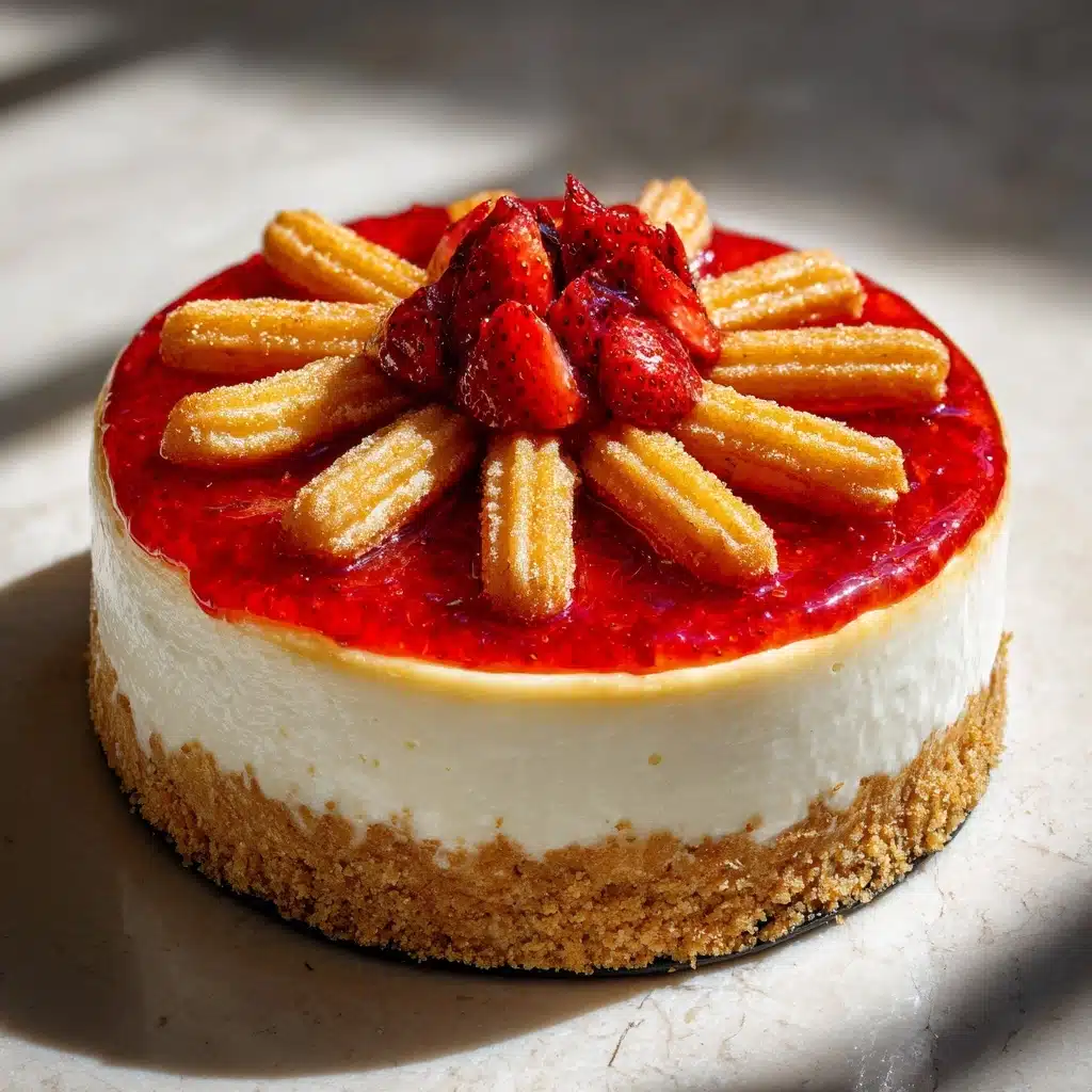 Strawberry Crunch Churro Cheesecake Recipe - Recipe Image
