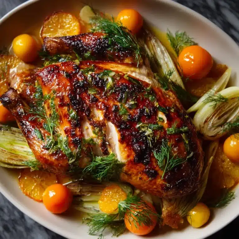 Clementine Roast Chicken with Fennel and Honey Recipe