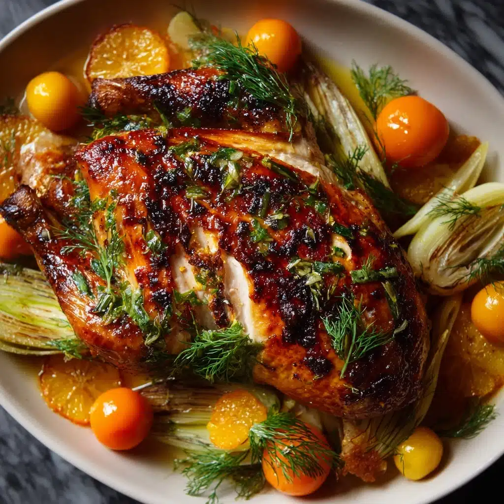 Clementine Roast Chicken with Fennel and Honey Recipe
