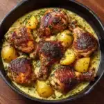 Herb Roasted Chicken in Creamy Garlic Herb Sauce Recipe