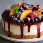Summer Berry Peach Cheesecake Recipe