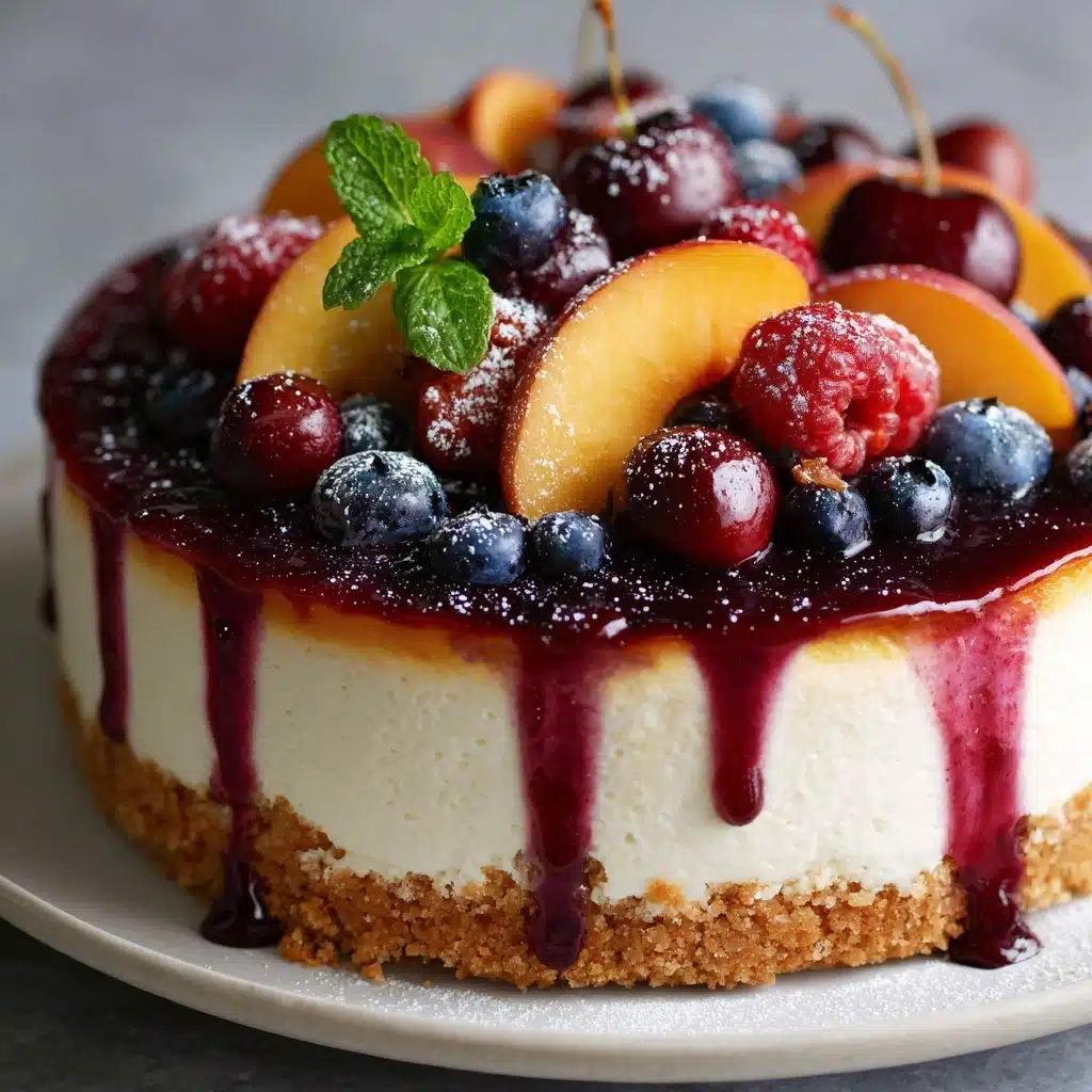 Summer Berry Peach Cheesecake Recipe