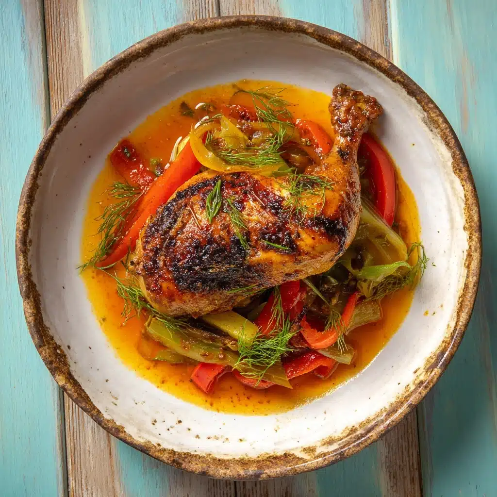 Roasted Chicken with Fennel and Peppers Recipe