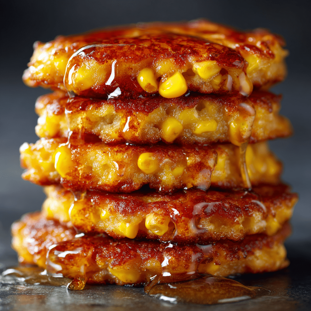 Sweet Corn Fritter Stacks with Honey Butter Recipe