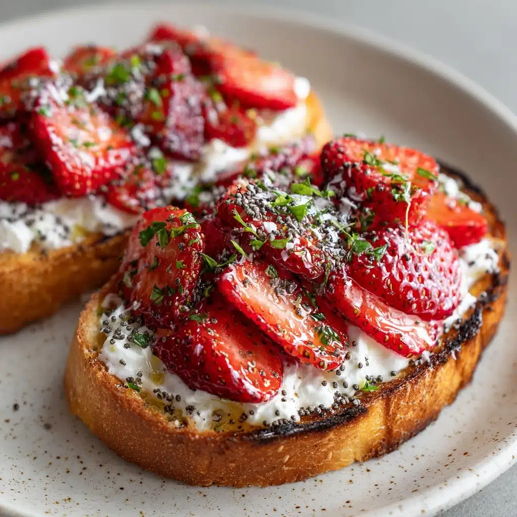 Roasted Strawberry Whipped Ricotta Toast Recipe - Recipe Image