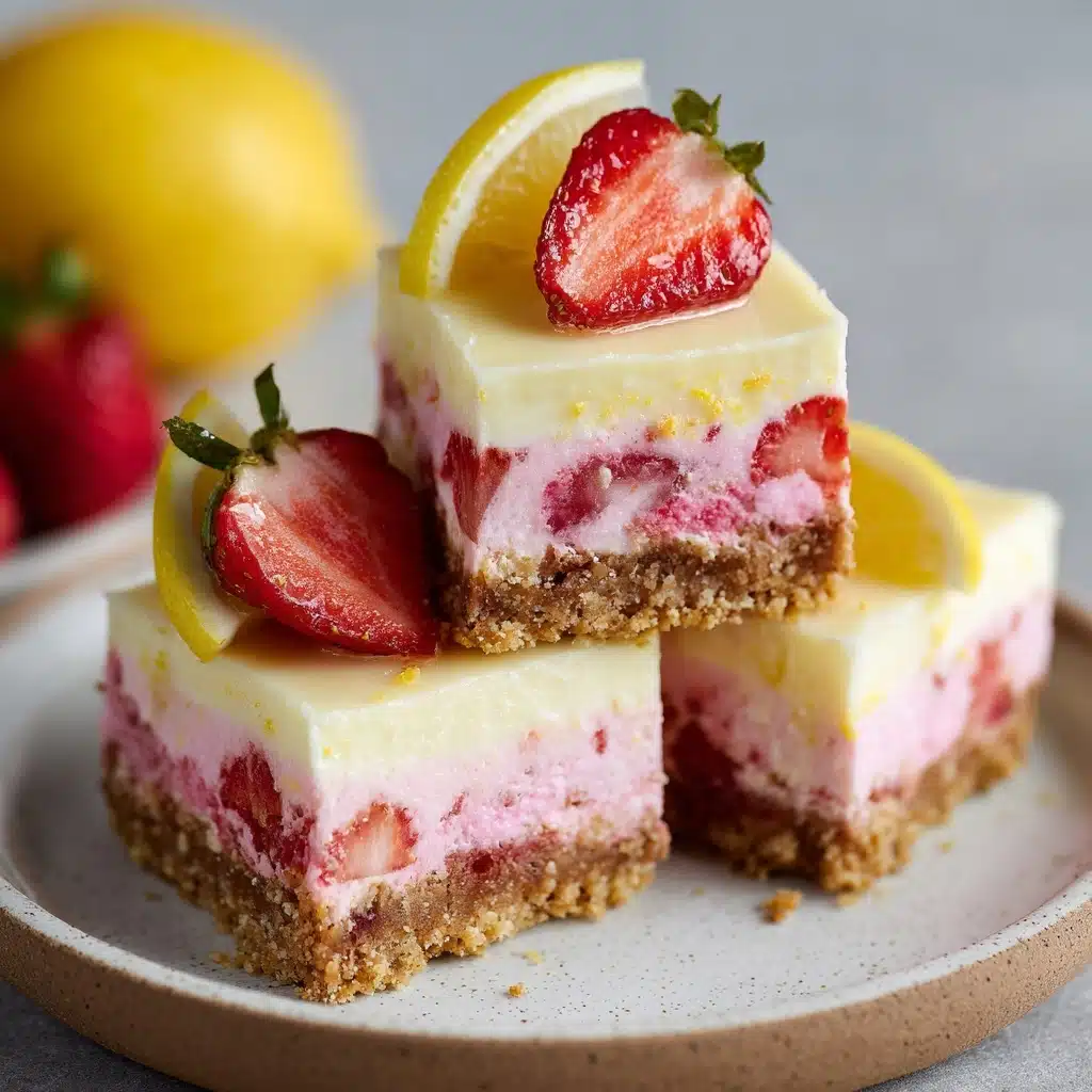 Strawberry Lemonade Cheesecake Bars Recipe - Recipe Image