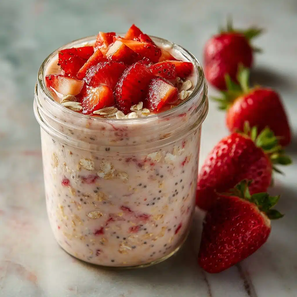 Strawberries and Cream Overnight Oats Recipe - Recipe Image