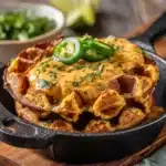 Waffles with Turkey Chile Con Queso Dip Recipe