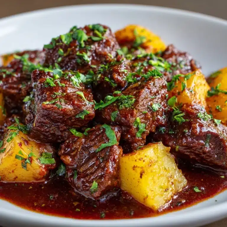 Slow Cooker Garlic Butter Beef Bites & Potatoes Recipe