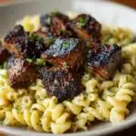 Sizzling Garlic Butter Steak Bites & Creamy Pepper Jack Pasta Recipe