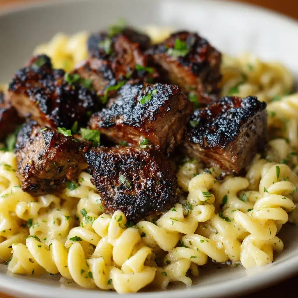 Sizzling Garlic Butter Steak Bites & Creamy Pepper Jack Pasta Recipe