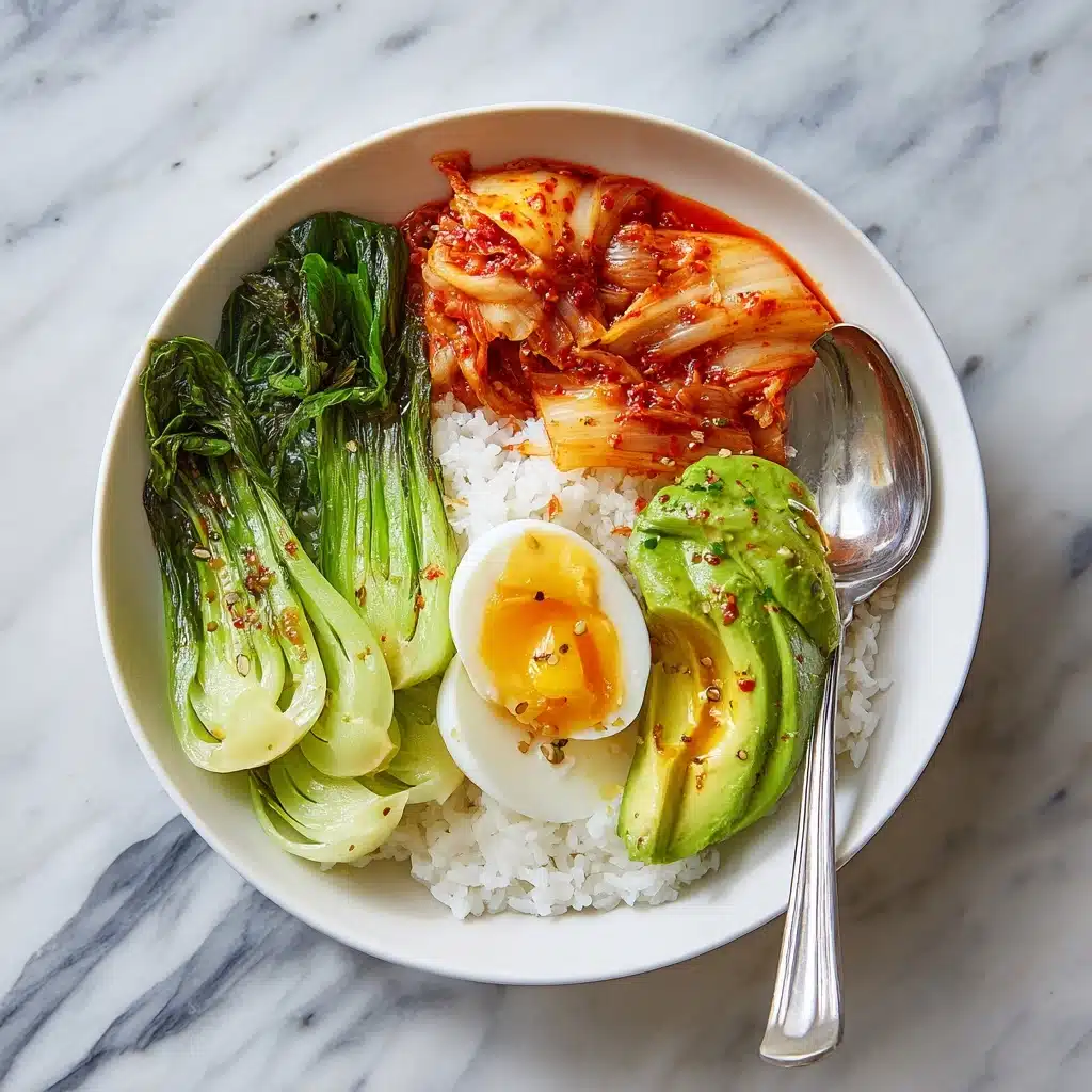 Kimchi Rice Bowl with Jammy Eggs Recipe - Recipe Image