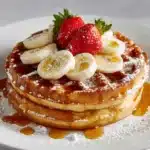 Caramelized Coconut Banana Bread Waffle French Toast Recipe