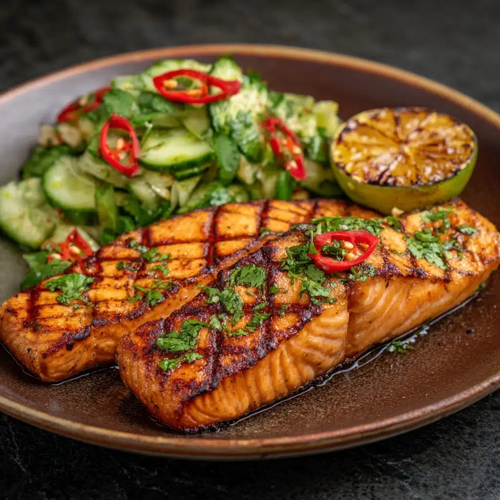 Soy Salmon Steak with Sambal Salad Recipe