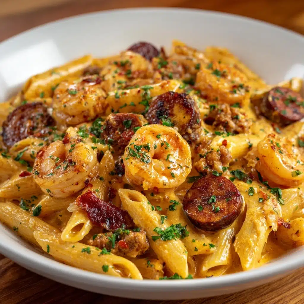 Creamy Cajun Pasta with Shrimp and Spicy Sausage Recipe