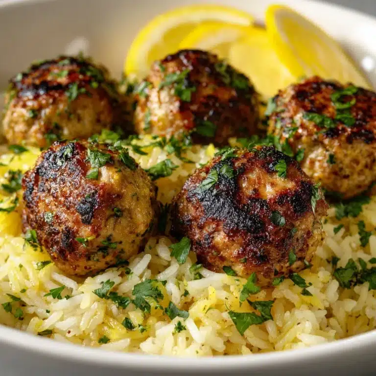 Greek Chicken Meatballs with Lemon Orzo Recipe