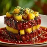 Teriyaki Beef & Pineapple Rice Stack Recipe