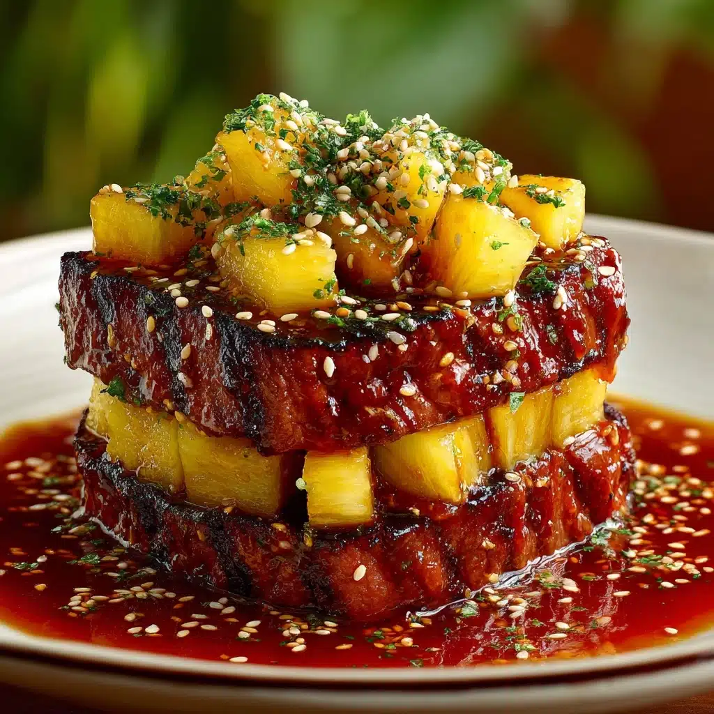Teriyaki Beef & Pineapple Rice Stack Recipe