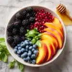 Honey Lime Basil Peach Fruit Salad Recipe