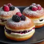 Summer Fruit Cheesecake Stuffed Brioche Doughnuts Recipe