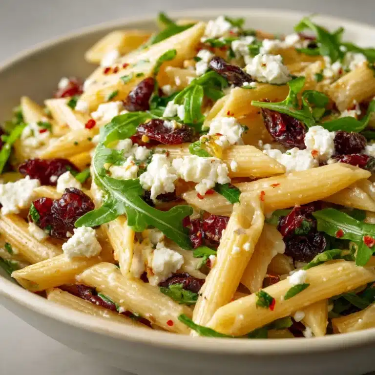 Feta & Cranberry Penne Salad with Orange Vinaigrette Recipe