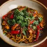 Crispy Garlic Chicken Drunken Noodles Recipe
