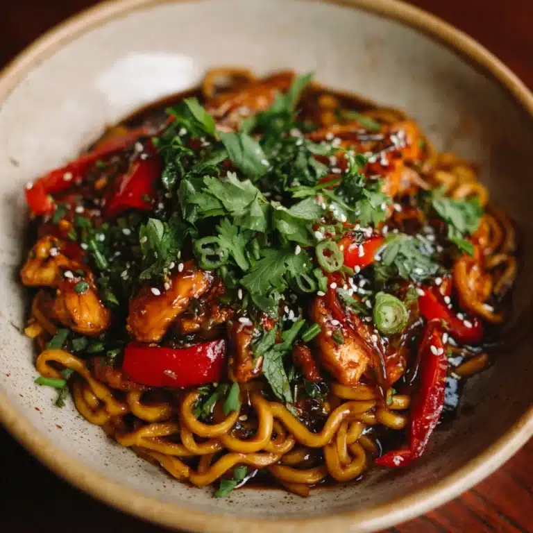 Crispy Garlic Chicken Drunken Noodles Recipe