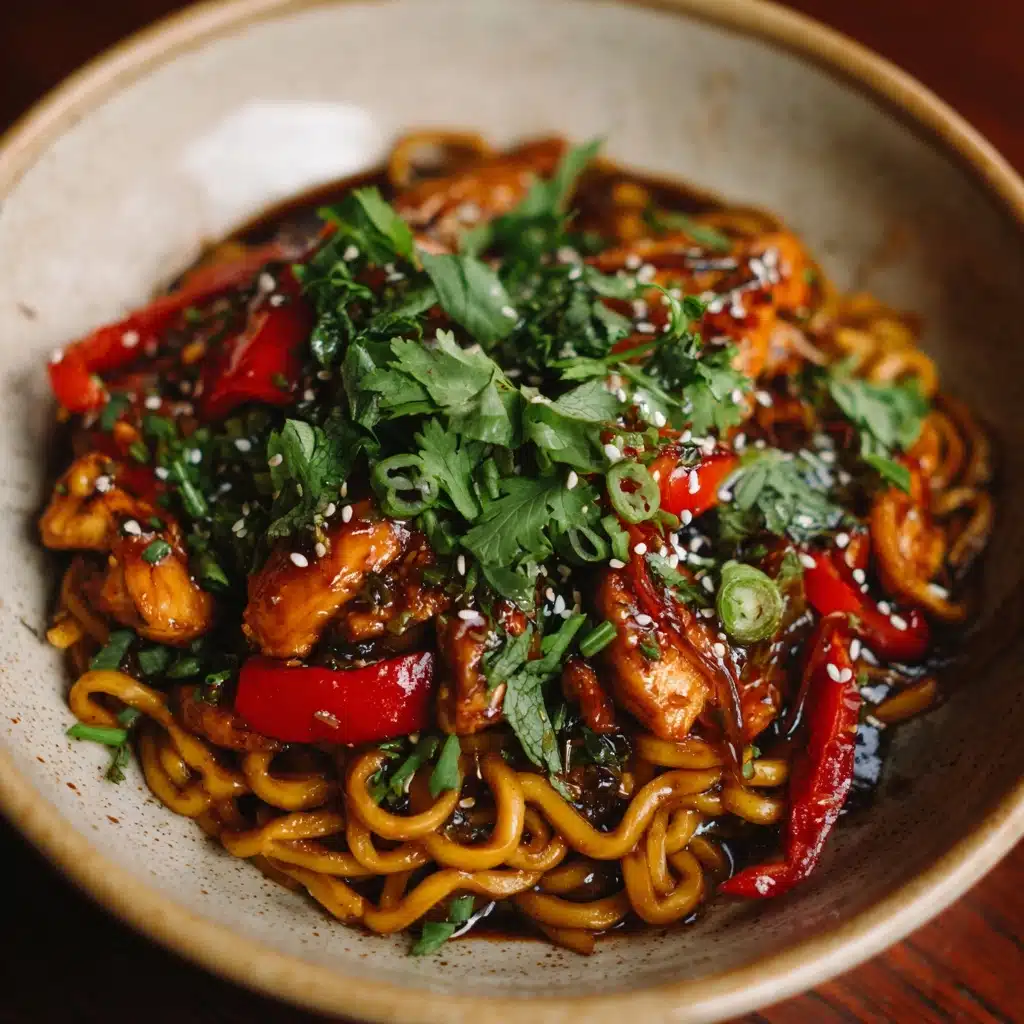Crispy Garlic Chicken Drunken Noodles Recipe