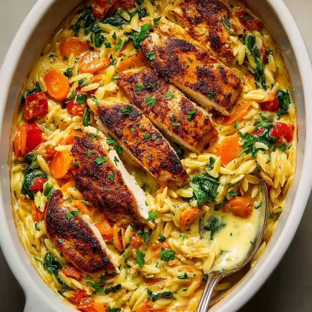 Creamy Chicken and Orzo Bake Recipe - Recipe Image