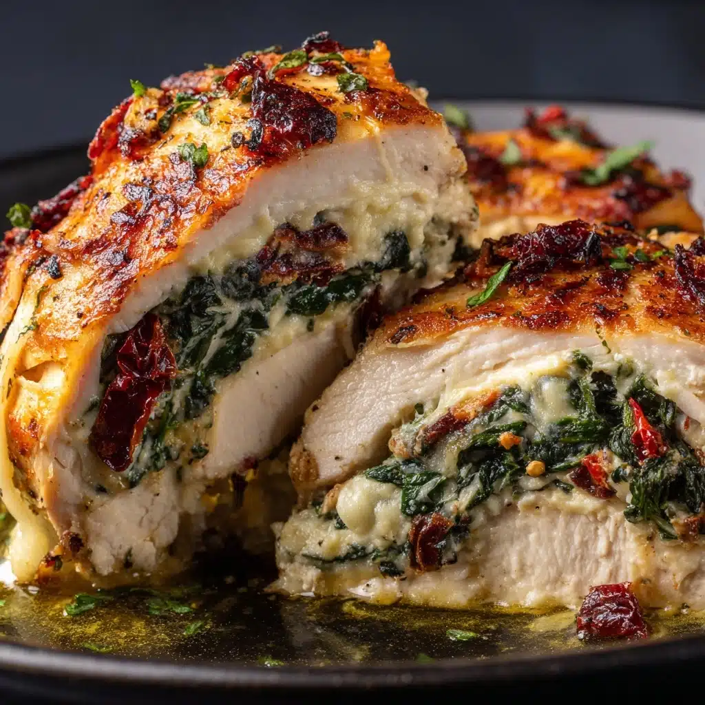 Sundried Tomato, Spinach, and Cheese Stuffed Chicken Recipe - Recipe Image