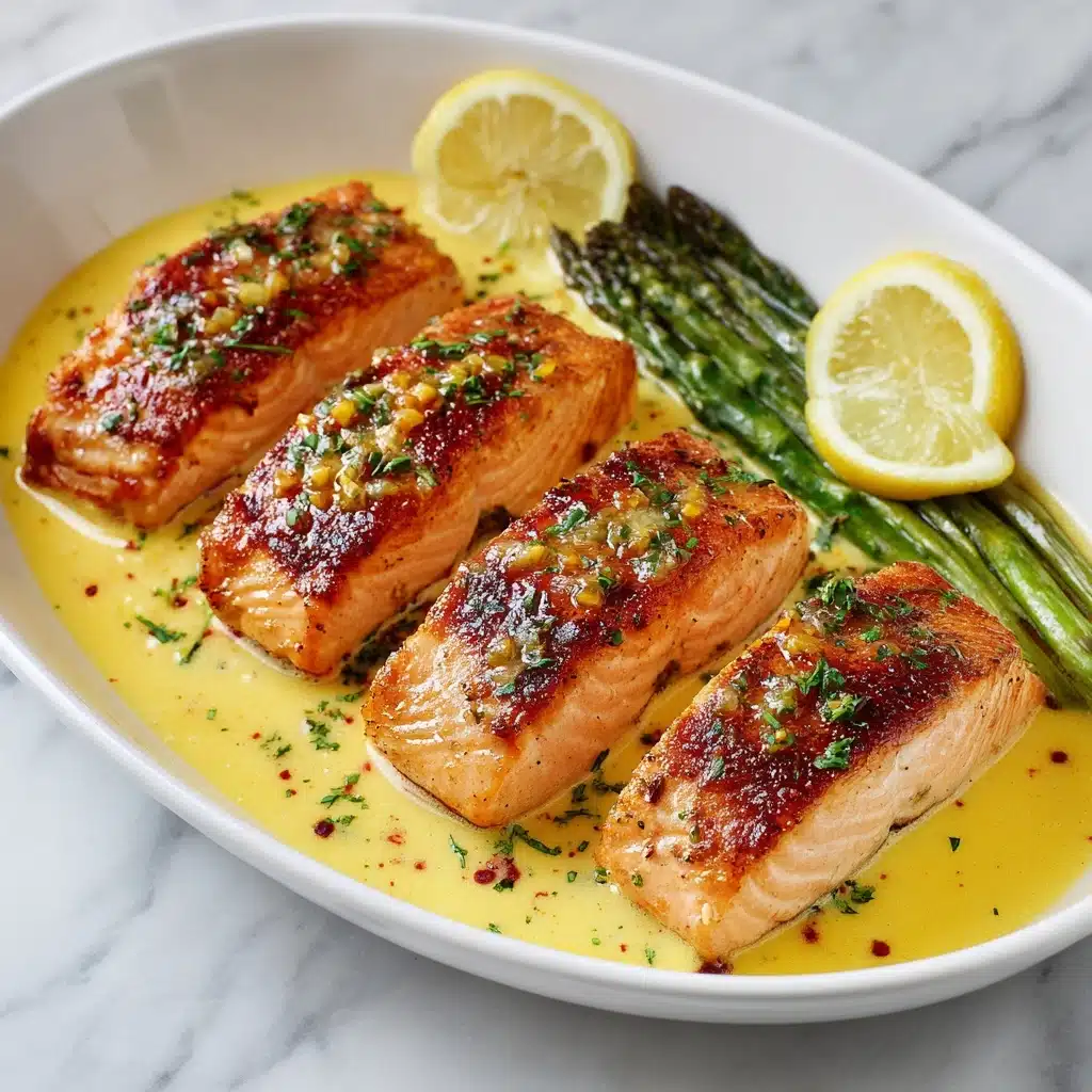 Salmon with Garlic Lemon Butter Sauce Recipe - Recipe Image