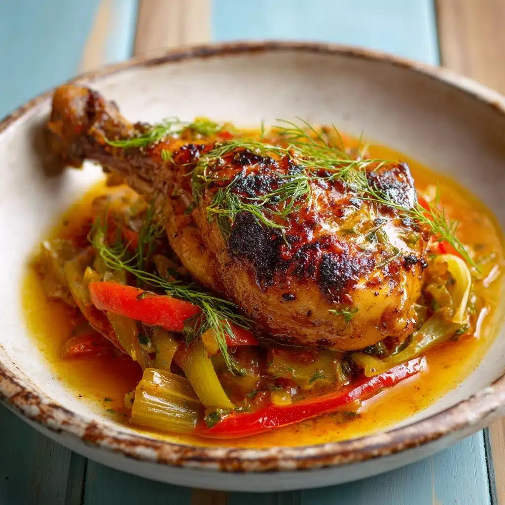 Roasted Chicken with Fennel and Peppers Recipe - Recipe Image