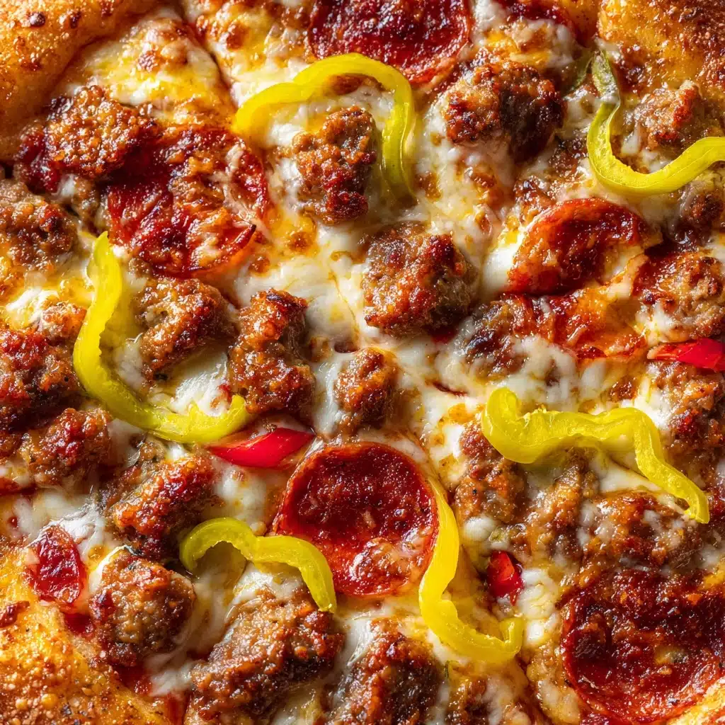 Spicy Sausage and Pepperoncini Thin Crust Pizza Recipe - Recipe Image