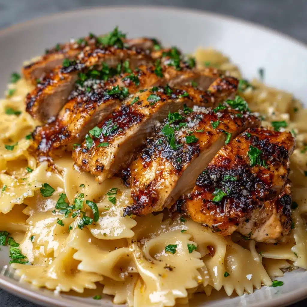 Lemon Garlic Chicken with Parmesan Bowtie Pasta Recipe - Recipe Image