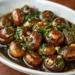 Balsamic Soy Roasted Garlic Mushrooms Recipe