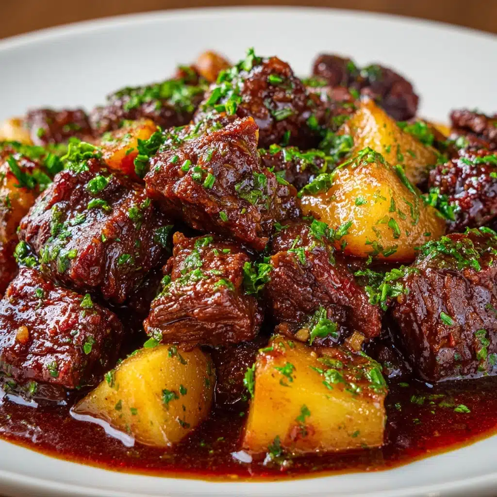 Slow Cooker Garlic Butter Beef Bites & Potatoes Recipe - Recipe Image