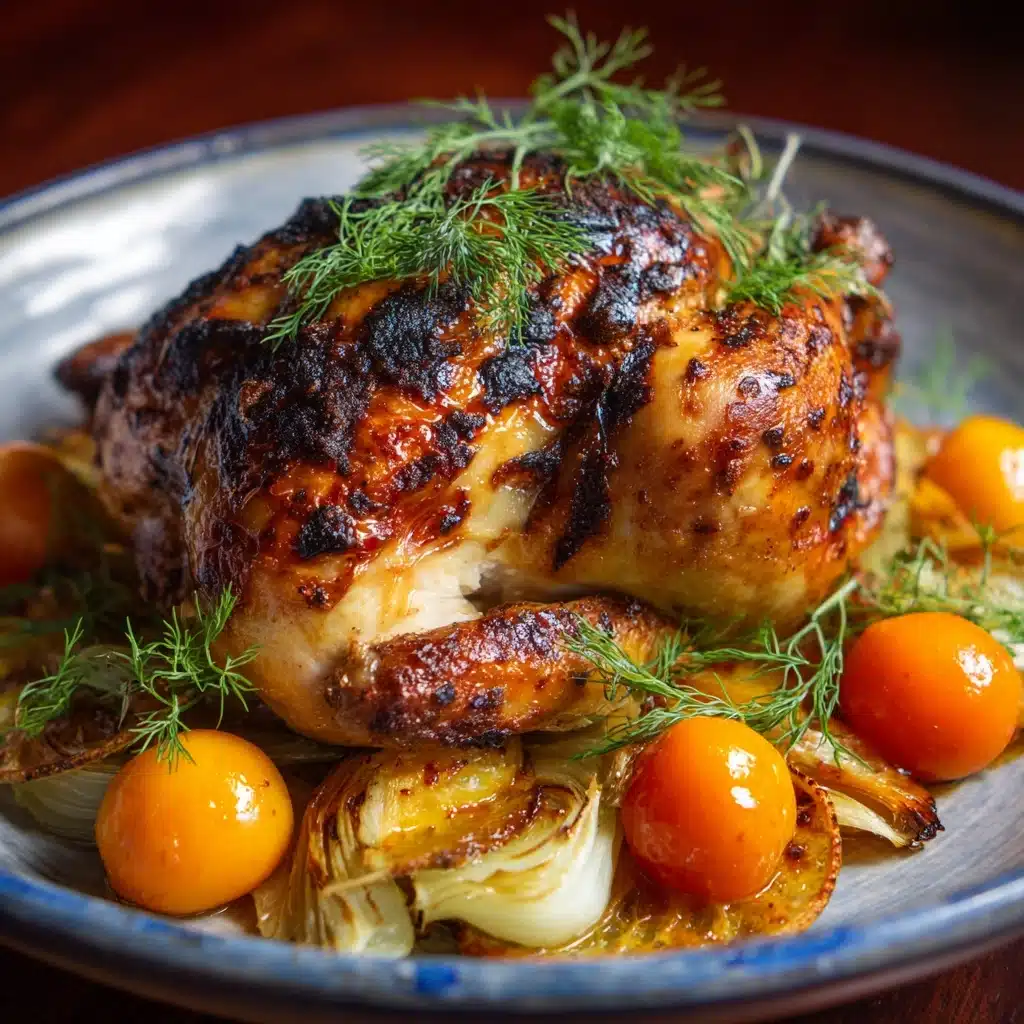 Clementine Roast Chicken with Fennel and Honey Recipe - Recipe Image