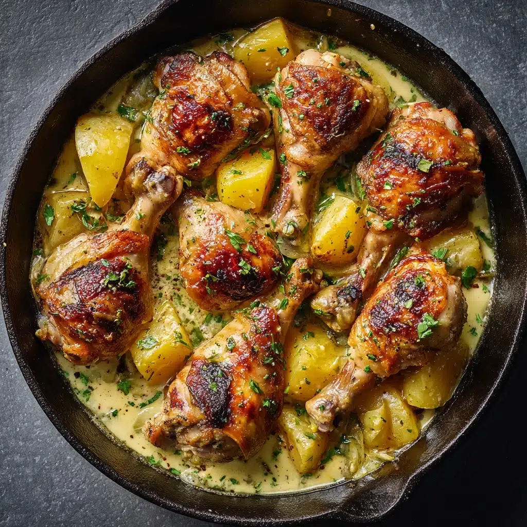 Herb Roasted Chicken in Creamy Garlic Herb Sauce Recipe - Recipe Image