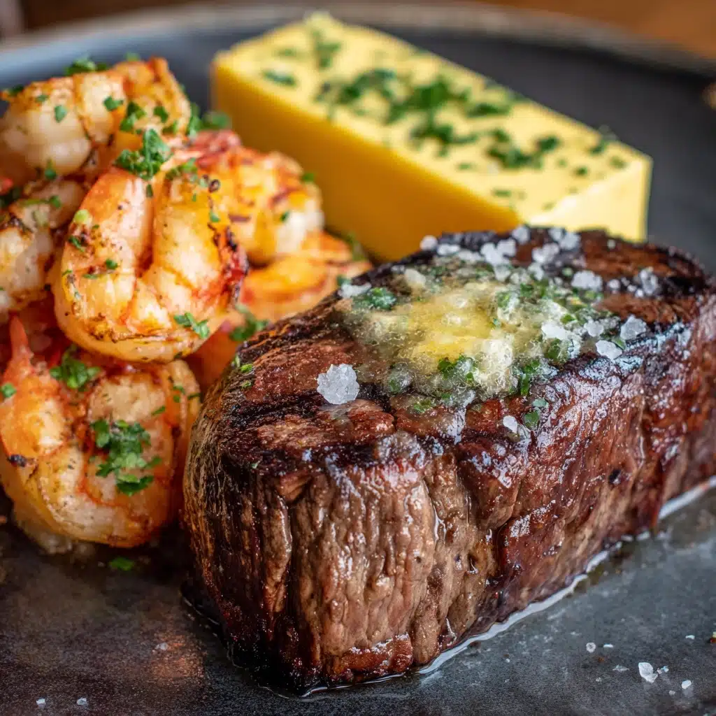 Garlic Butter Grilled Steak & Shrimp Recipe - Recipe Image