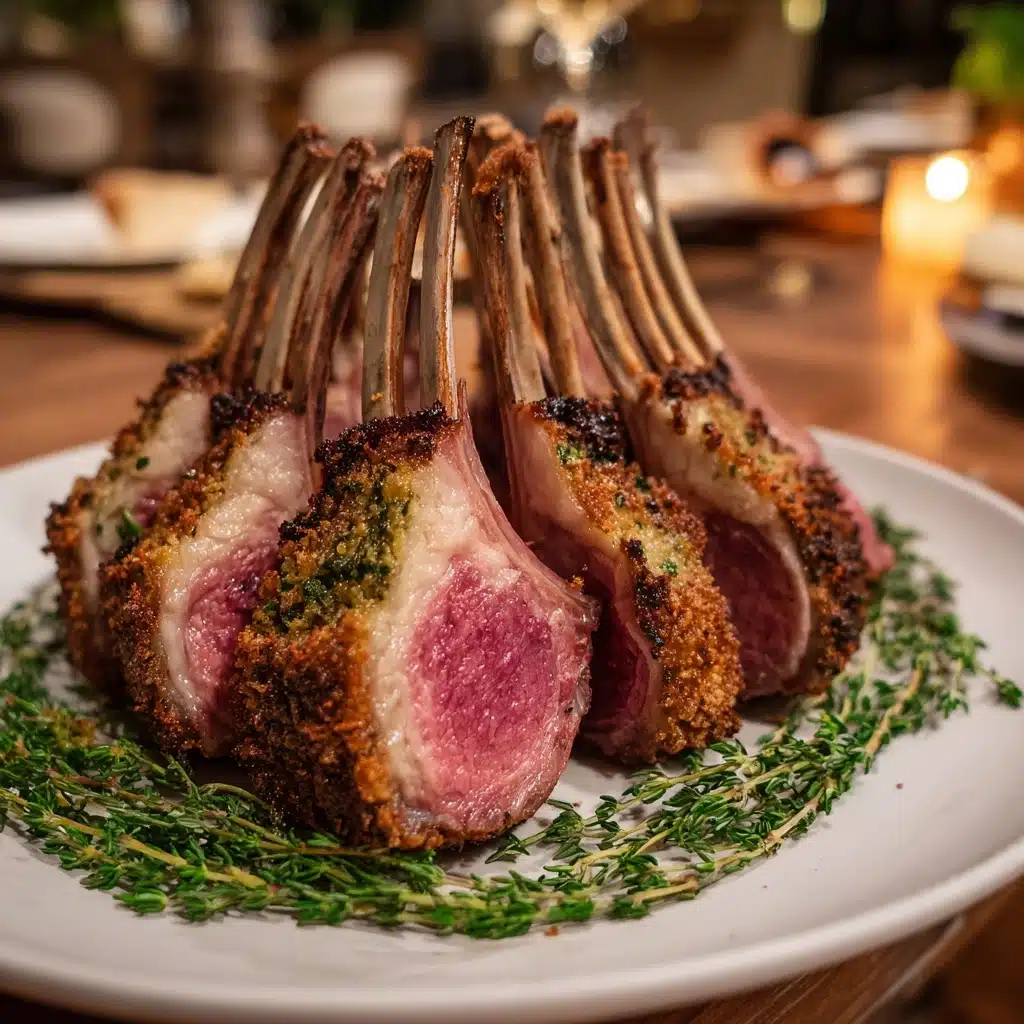 Herb-Crusted Rack of Lamb with Garlic and Rosemary Recipe - Recipe Image
