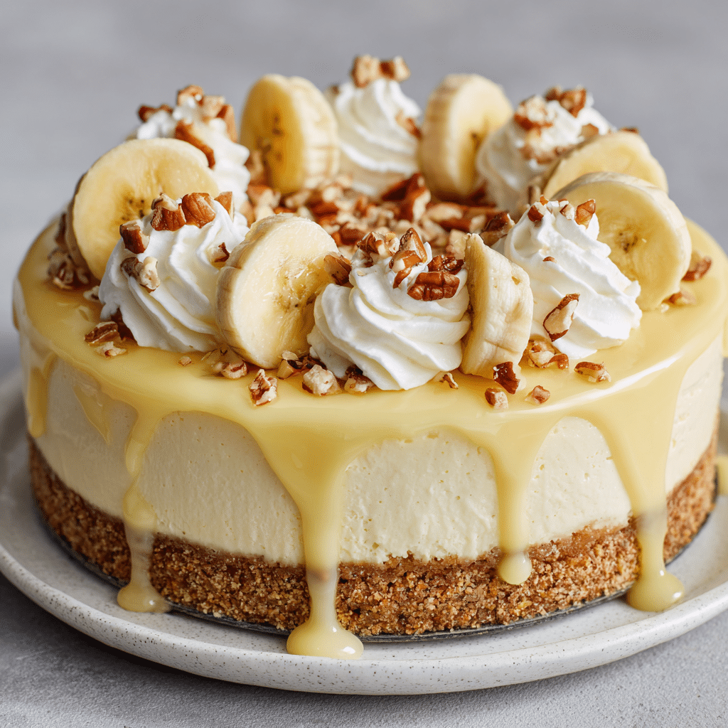No Bake Banana Pudding Cheesecake Recipe - Recipe Image