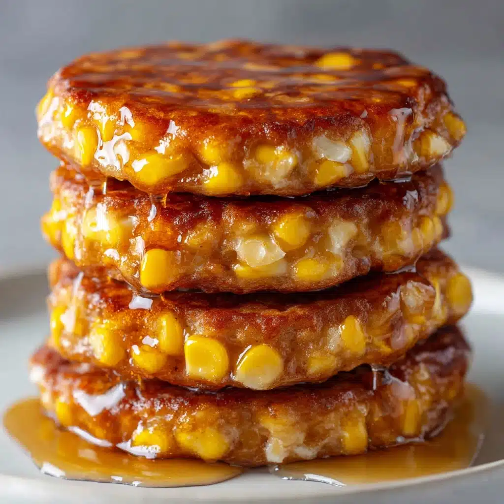 Sweet Corn Fritter Stacks with Honey Butter Recipe - Recipe Image