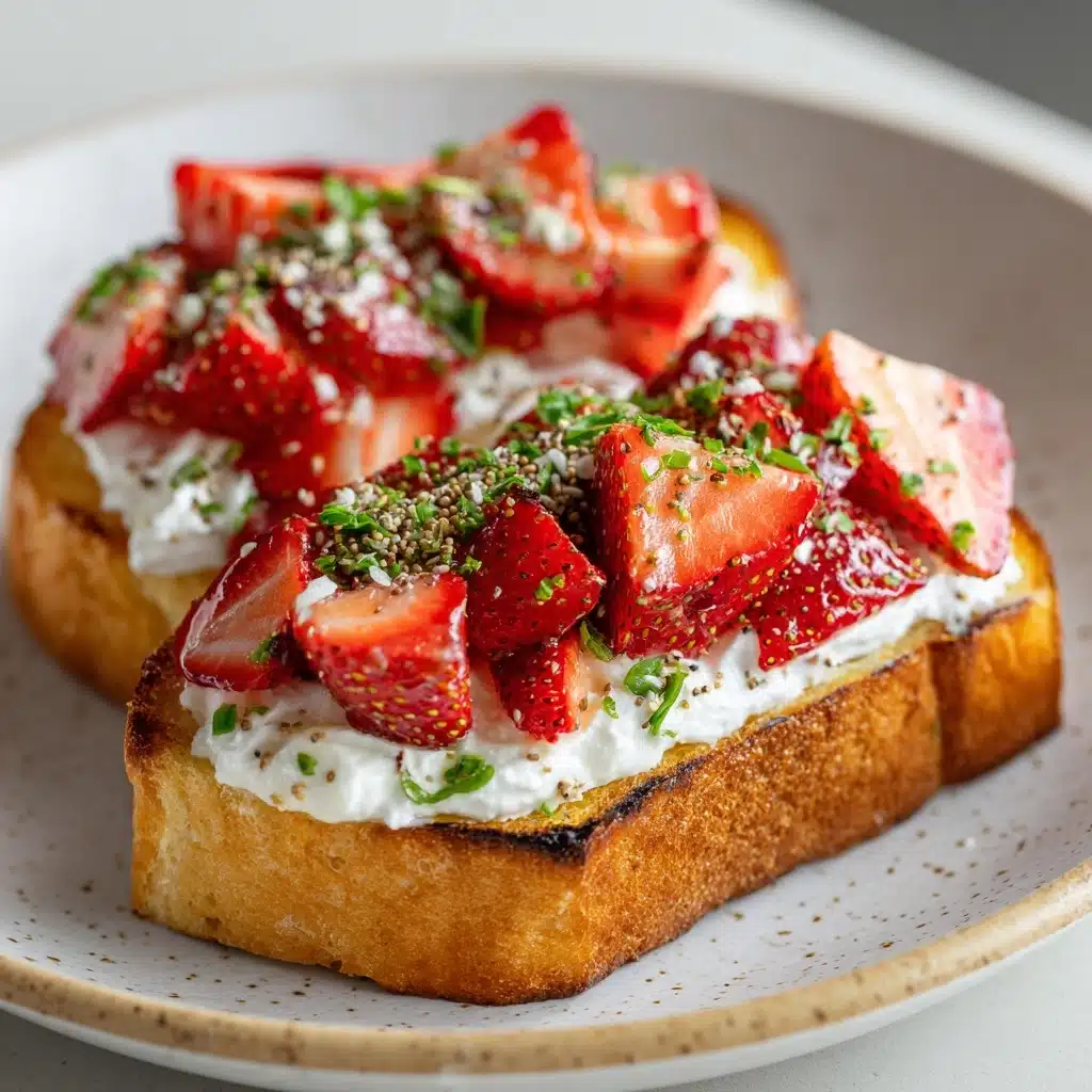 Roasted Strawberry Whipped Ricotta Toast Recipe - Recipe Image